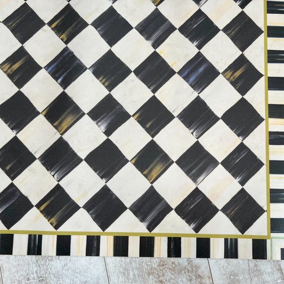 New MacKenzie-Childs Black & White Rug/Mat 3'x5'